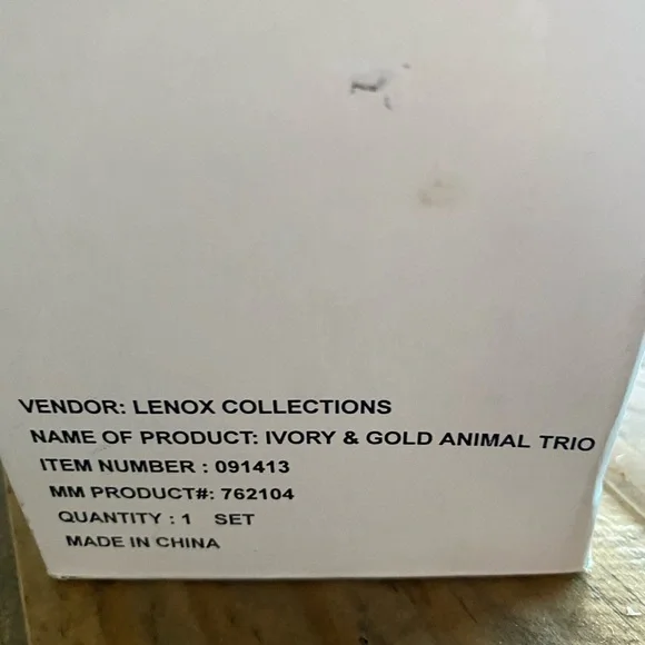 Lenox Collections. Ivory and 24 karat gold animal trio. Elephant, Dolphin, Swan. - Picture 5 of 5